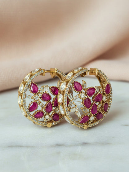 Ruby Polki Bali Earrings