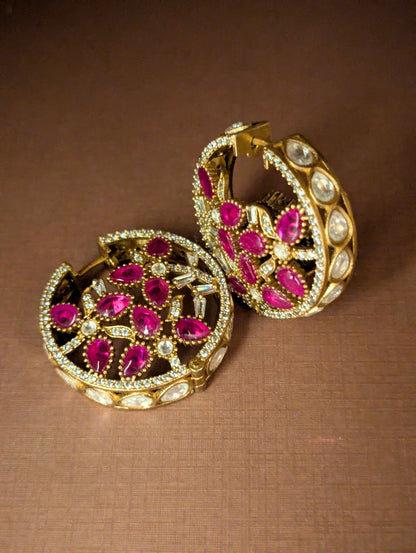 Ruby Polki Bali Earrings